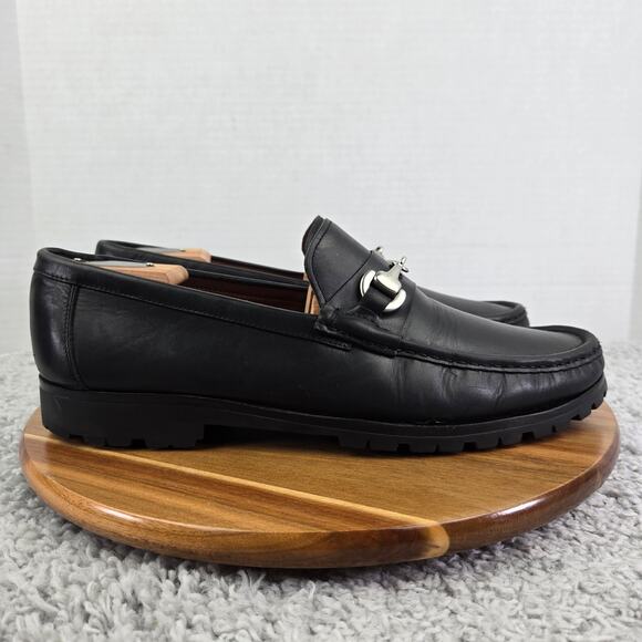 Allen Edmonds Arezzo Italian Black Leather Casual Horse Bit Loafer Mens 11 D - Picture 3 of 14